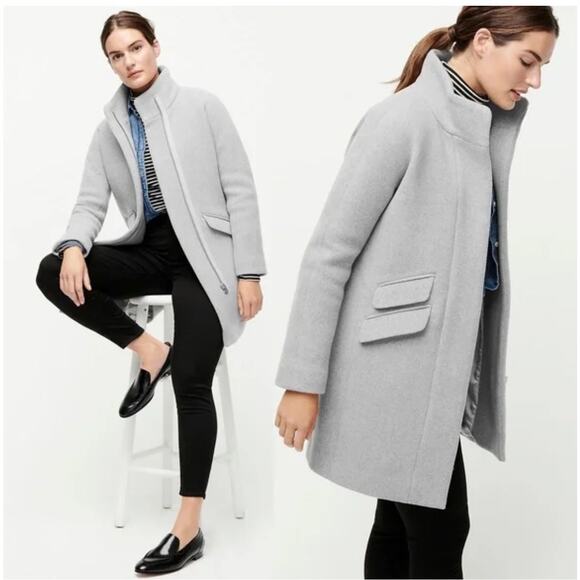 J. Crew Cocoon Coat In Italian Stadium-cloth Wool Blend For Women Gray Size 4 - Picture 1 of 13